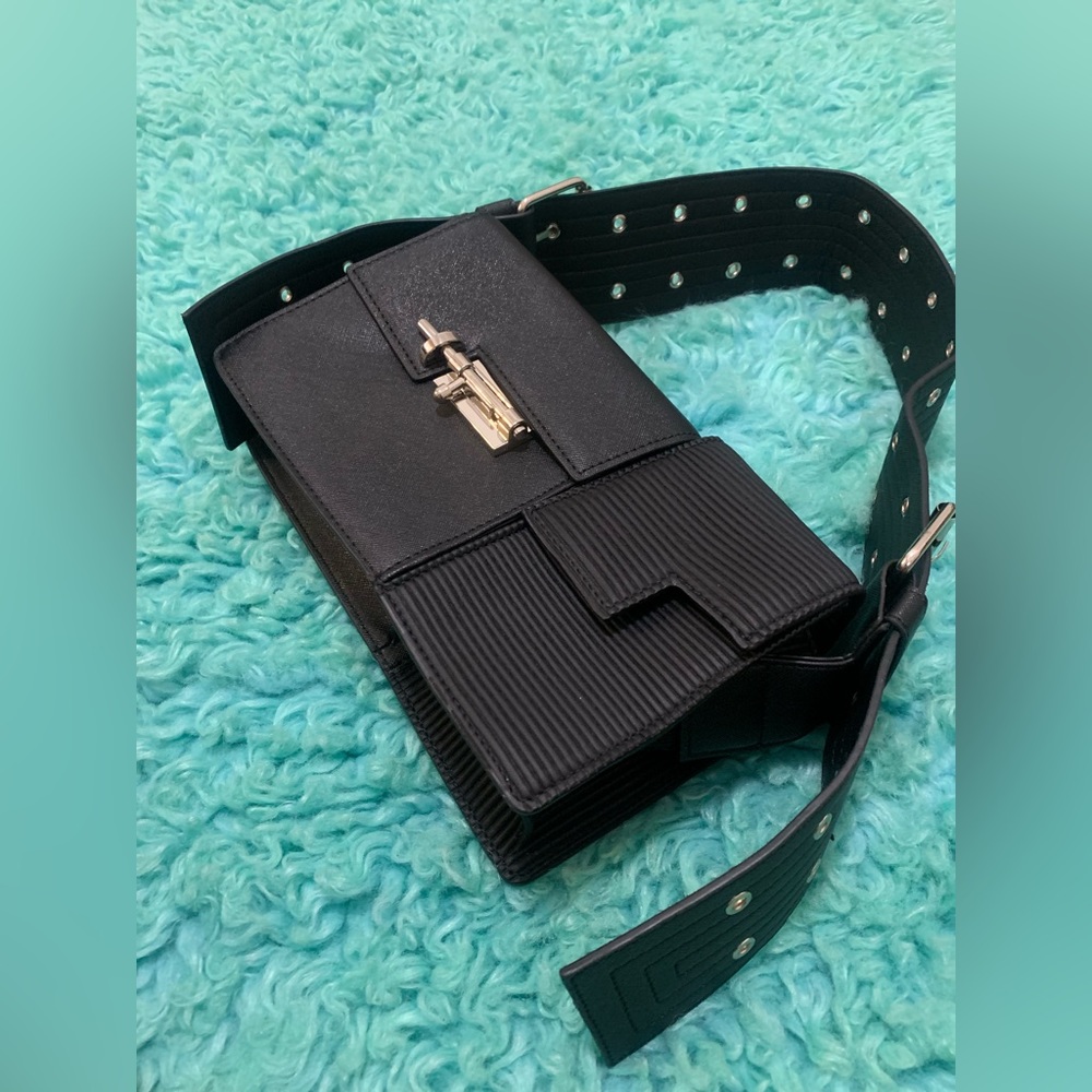 DOUBLE COMPARTMENT SHOULDER BAG - BLACK - Maniere de Voir